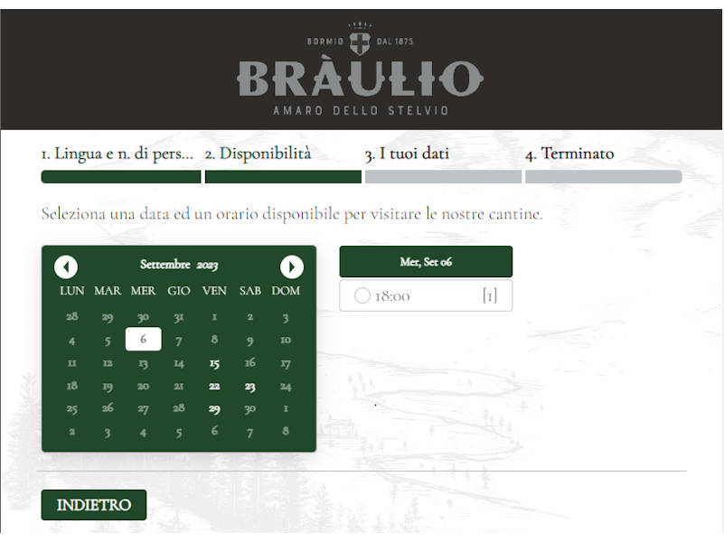 Hosting - Piattaforma di booking per Amaro Braulio
